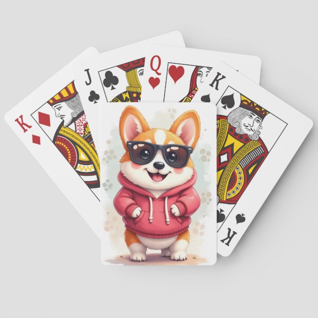 Jeu De Cartes Corgi Mignon Kawaii Chien (dos)
