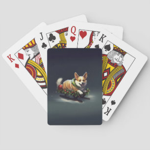 Jeu De Cartes Corgi Noël neige hiver