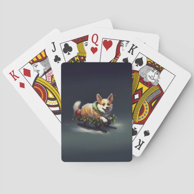Jeu De Cartes Corgi Noël neige hiver (dos)