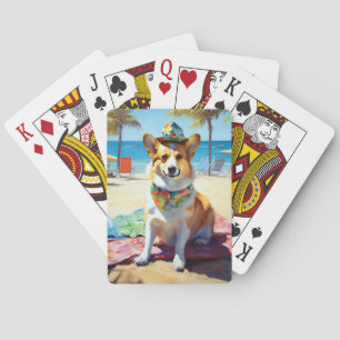 Jeu De Cartes Corgi sur la plage, cadeau d'été pour les amoureux