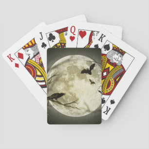 Jeu De Cartes Corneilles Éffrayantes de la Lune d'Halloween