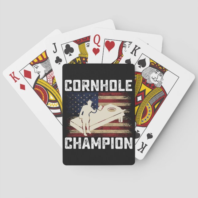 Jeu De Cartes Cornhole Champion américain Drapeau USA 4 juillet (dos)