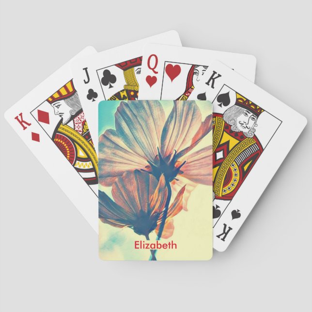 Jeu De Cartes Cosmos rose Nom de la fleur (dos)