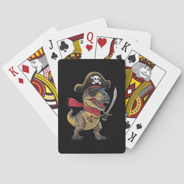 Jeu De Cartes Costume de dinosaure pirate T-Rex drôle d'Hallowee (dos)