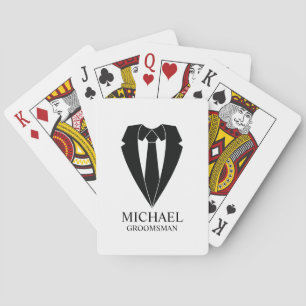 Jeu De Cartes Costume Mariage noir et Cravate Groomsmans personn