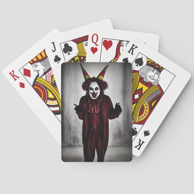 Jeu De Cartes Costume rouge clown effrayant (dos)