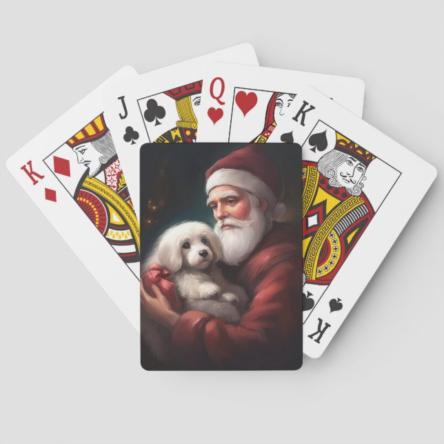 Jeu De Cartes Coton De Tulear Avec Noël Du Père Noël (dos)