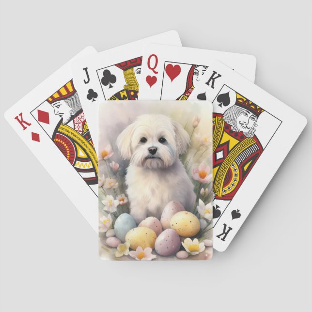 Jeu De Cartes Coton De Tulear avec vacances de Pâques (dos)