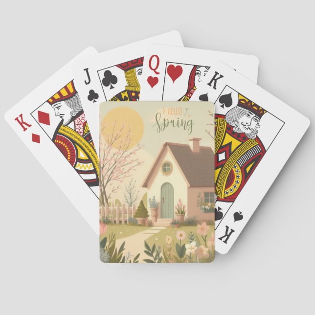 Jeu De Cartes Cottage fleuri/printanier (dos)