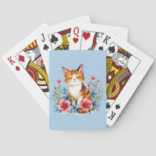 Jeu De Cartes Cottagecore Floral Chat Serene Feline Botanique