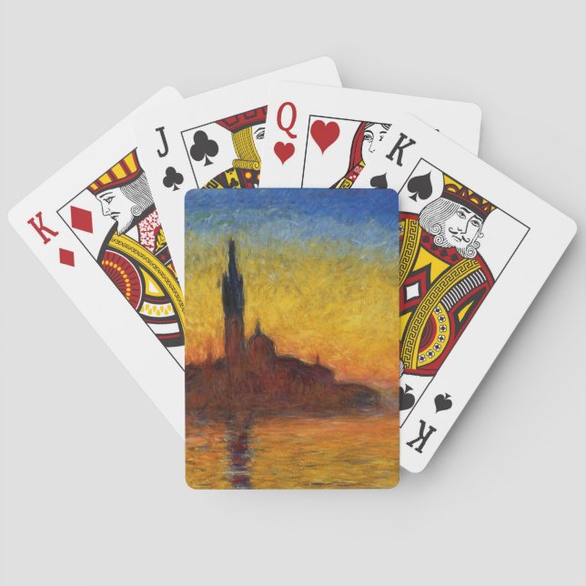 Jeu De Cartes Coucher de soleil de Monet Venise Impressionnisme  (dos)