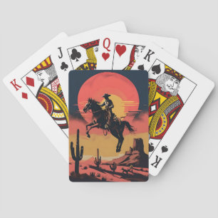 Jeu De Cartes Coucher de soleil dramatique de l'Ouest en plein s
