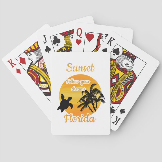 Jeu De Cartes Coucher de soleil mignon en Floride (dos)