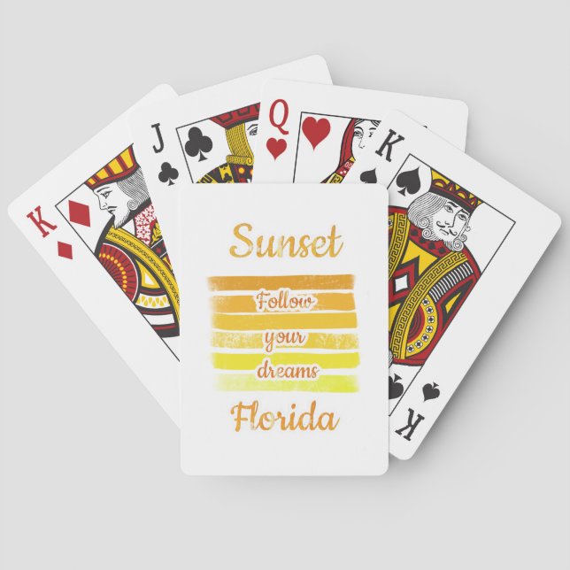 Jeu De Cartes Coucher de soleil mignon en Floride   (dos)