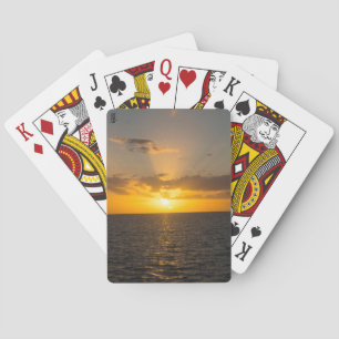 Jeu De Cartes Coucher de soleil radieux sur l'océan