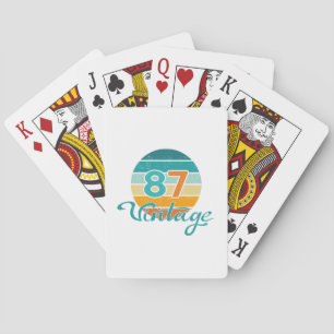 Jeu De Cartes Coucher de soleil rétro 87 en détresse vintage