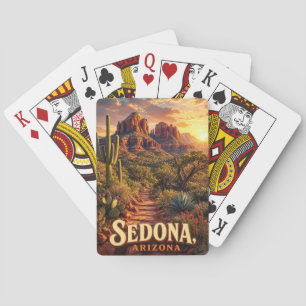 Jeu De Cartes Coucher de soleil Sedona Arizona Roche Rouge Déser
