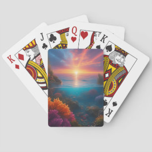 Jeu De Cartes Coucher de soleil sous-marin Tropical 1
