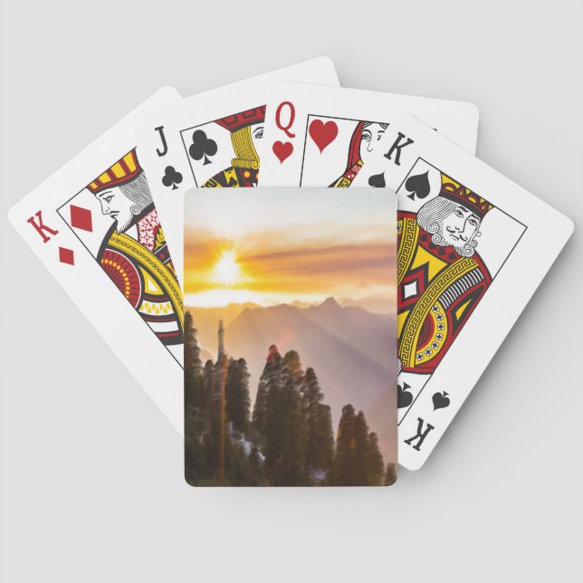 Jeu De Cartes Coucher de soleil sur la forêt (dos)