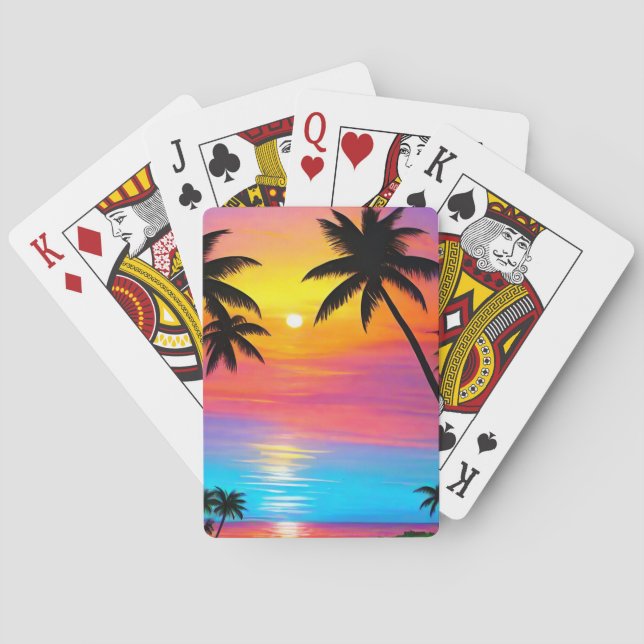 Jeu De Cartes Coucher de soleil sur la plage (dos)