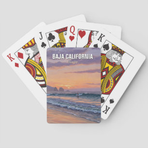 Jeu De Cartes Coucher de soleil surfeur Basse Californie