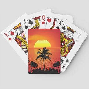 Jeu De Cartes Coucher de soleil tropical