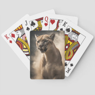 Jeu De Cartes Cougar Wild Animal Élégant Dramatique Mist Portrai