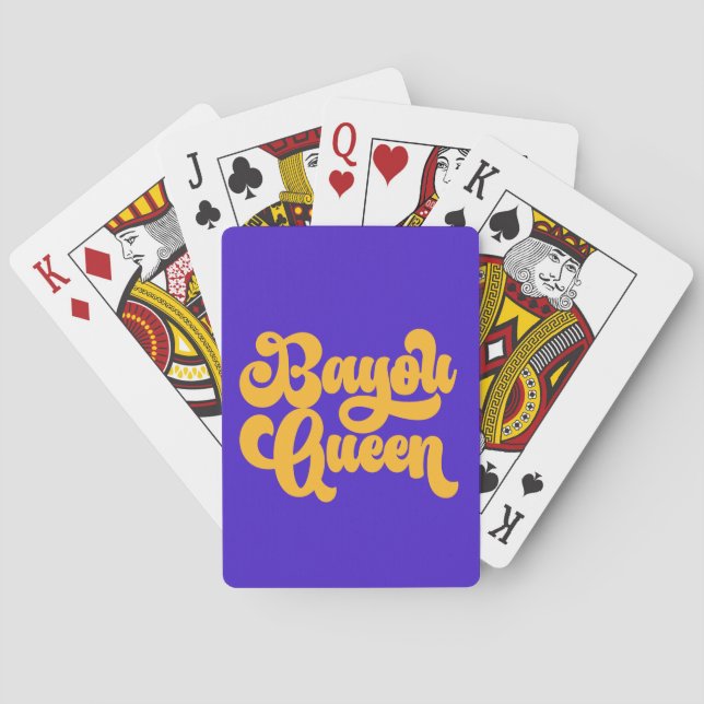 Jeu De Cartes Couleur personnalisée Bayou Queen Louisiana Cajun  (dos)