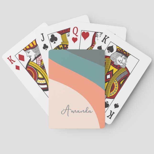 Jeu De Cartes couleurs Abstraites ajouter un nom (dos)