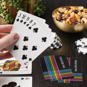 Jeu De Cartes Couleurs arc-en-ciel colorées rayées motif rayures