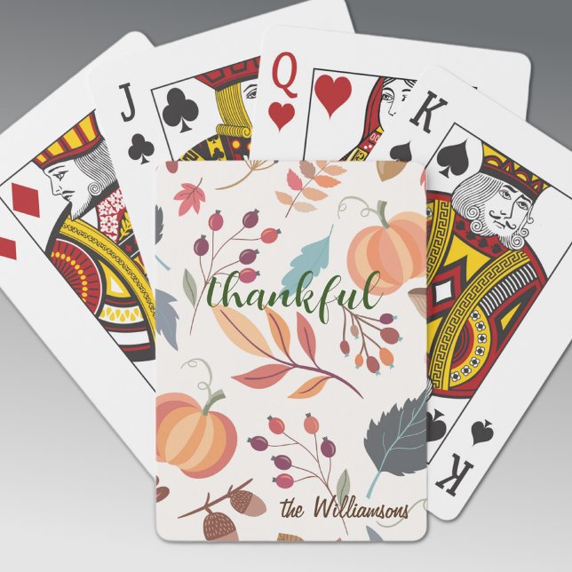 Jeu De Cartes Couleurs d'automne personnalisées Motif, Merci (Créateur téléchargé)