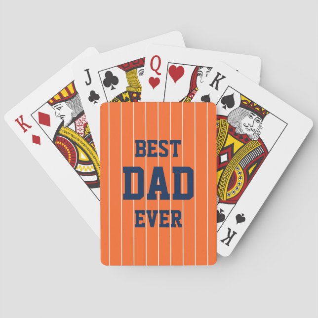 Jeu De Cartes Couleurs de baseball Élégantes Le meilleur papa de (dos)
