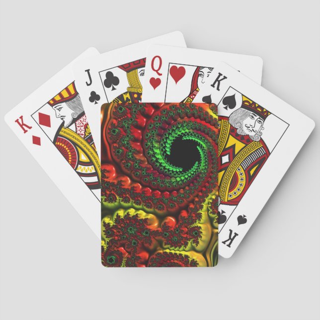 Jeu De Cartes Couleurs de Noël Mandelbrot Jouer aux cartes (dos)