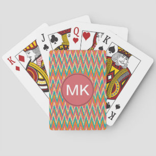 Jeu De Cartes couleurs d'épice de conception de zigzag d'iKat