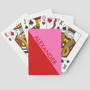 Jeu De Cartes Couleurs DIY, Fond Rouge Bloc de couleur Rose Chau