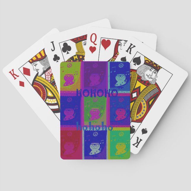 Jeu De Cartes Couleurs spéciales Père Noël HoHoho Pop Art (dos)