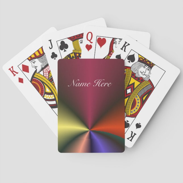 Jeu De Cartes Couleurs vives - Motif de rayons - Personnaliser (dos)