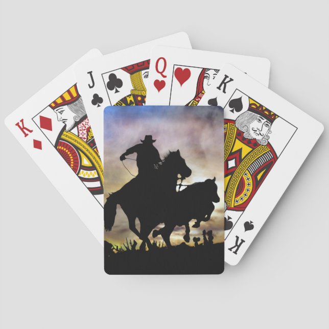 Jeu De Cartes Country Western Cowboy Steer Roping Rodeo (dos)