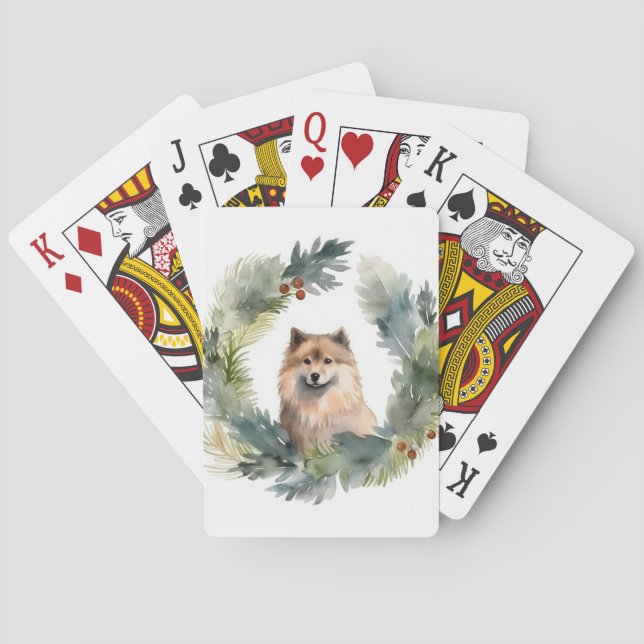 Jeu De Cartes Coupe de fête de la couronne de Noël finlandaise (dos)