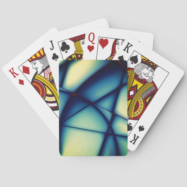 Jeu De Cartes Coupes sans forme relevées, bleu à crème d'avocat (dos)