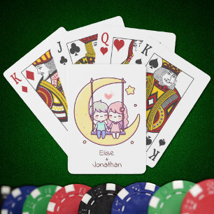 Jeu De Cartes Couple à aile à Chibi personnalisé doux