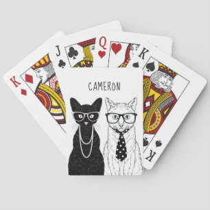Jeu De Cartes Couple de chats   Ajouter Votre Nom