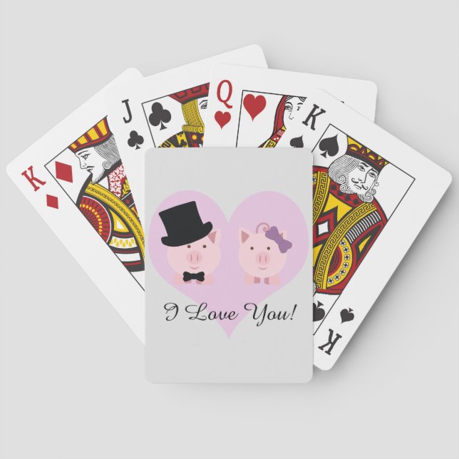 Jeu De Cartes Couple de cochon mignon (dos)