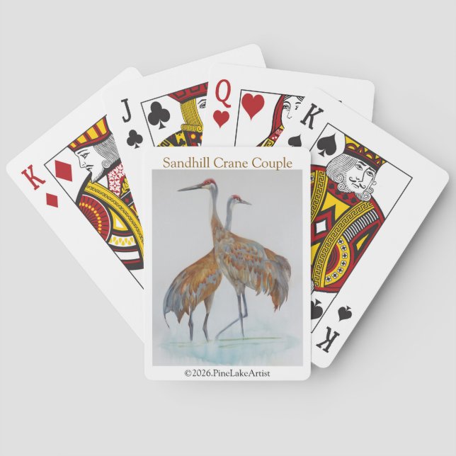 Jeu De Cartes Couple de Grues de Sandhill (dos)