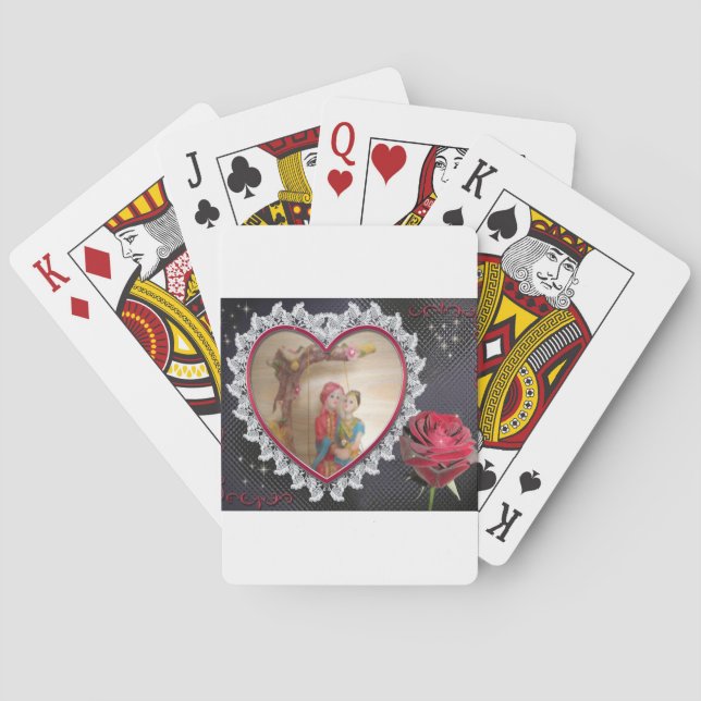 Jeu De Cartes Couple de Mariage sud-asiatique sur l'art du coeur (dos)