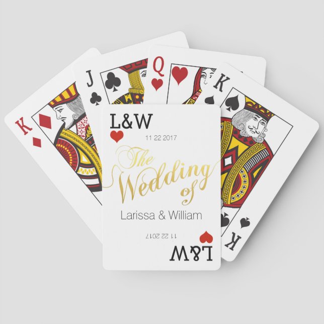 Jeu De Cartes couple, fête de l'amour, mariage (dos)