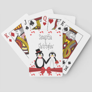 Jeu De Cartes Couple Mariage de pingouin mignon Jouer des cartes