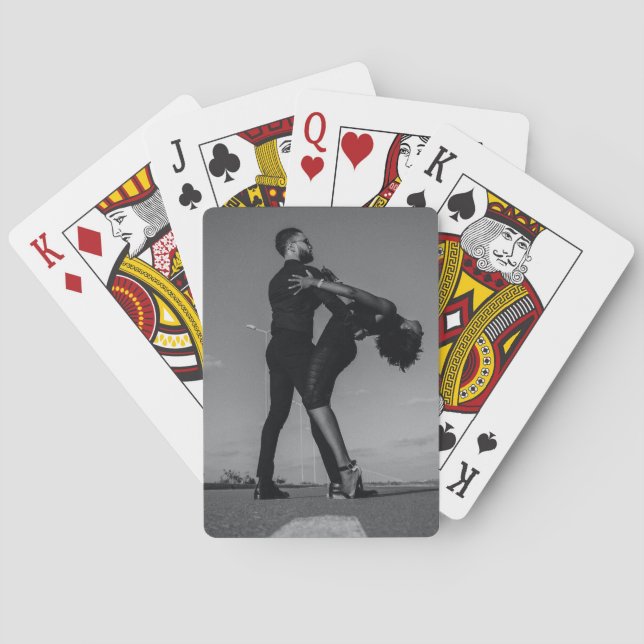 Jeu De Cartes Couple Photo Mariage Personnalisé Faveurs Fiançail (dos)