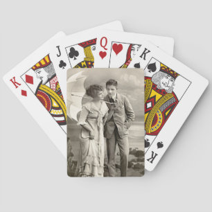 Jeu De Cartes Couple romantique vintage avec parasol