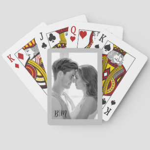 Jeu De Cartes Couples Initiales Retro Photo Monogramme Carte de 